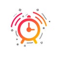 Alarm clock sign icon. Wake up alarm symbol. Vector