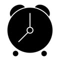 Alarm clock solid icon. Time vector illustration isolated on white. Clock glyph style design, designed for web and app Royalty Free Stock Photo