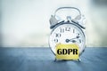 GDPR General Data Protection Regulation alarm clock Royalty Free Stock Photo