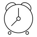 Alarm clock thin line icon. Time vector illustration isolated on white. Clock glyph style design, designed for web and Royalty Free Stock Photo