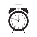 Alarm clock time vector illustration timer with bell icon. Retro symbol alarm clock with ring. Isolated vintage reminder alert Royalty Free Stock Photo