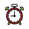 Alarm clock vector, Back to school filled design icon