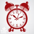 Alarm clock vector 3d illustration, wake up conceptual icon.