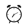 Alarm clock vector icon isolated on white background. Wake up in the morning. Watch time symbol. Clock pictogram Royalty Free Stock Photo