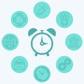 Alarm clock vector icon sign symbol Royalty Free Stock Photo