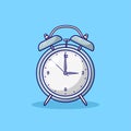 Alarm Clock Vector Illustration. Analog Timer. Retro Item. Flat Cartoon Style Suitable for Web Landing Page, Banner, Flyer,