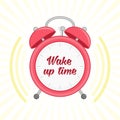 Alarm clock vector wake up time.