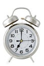 Alarm clock on white Royalty Free Stock Photo