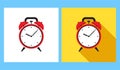 Alarm clock on yellow background , vector design. Royalty Free Stock Photo