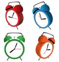 Alarm clocks isolated on white