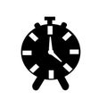 Alarm icon vector isolated on white background, Alarm sign , black time symbols Royalty Free Stock Photo