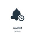 alarm icon vector from watches collection. Thin line alarm outline icon vector illustration. Linear symbol