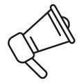 Alarm megaphone icon outline vector. Work security