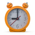 Alarm orange clock isolated on white background. 3D