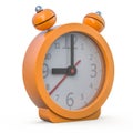 Alarm orange clock isolated on white background. 3D