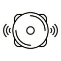 Alarm ringer icon outline vector. Person exit