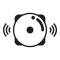 Alarm ringer icon simple vector. Person exit