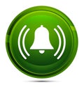 Alarm ringing bell icon glassy green round button illustration Royalty Free Stock Photo