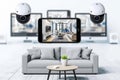 Alarm system security with perimeter defense, macro camera alerts, wireless central alerts, cinema control.