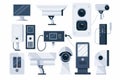 Alarm systems with integrated responsiveness access equipment for isolated camera control, using security sound to bypass comprehe