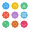 alarm , testtube , compass , beaker , industry , football , celender , books ,key , lips , heart break , eps icons set vector