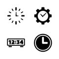 Alarm Time, Clock, Watch. Simple Related Vector Icons Royalty Free Stock Photo