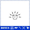 Alarm wake-up time icon flat