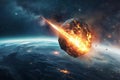 Alarming Asteroid earth collision. Generate Ai
