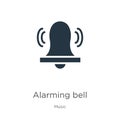 Alarming bell icon vector. Trendy flat alarming bell icon from music collection isolated on white background. Vector illustration
