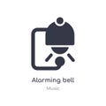 alarming bell outline icon. isolated line vector illustration from music collection. editable thin stroke alarming bell icon on