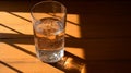 Alarming Depiction. Glass of Polluted Water on Table - Environmental Crisis Visualization. Royalty Free Stock Photo