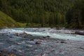 Alarmingly bubbling blue mountain river of the Altai-Kucherla