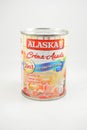 Alasaka sweetened thick creamer and condensed milk can in Manila, Philippines Royalty Free Stock Photo