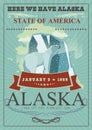 Alaska american travel banner. Here we have Alaska