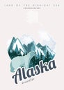 Alaska american travel banner. Travel to Alaska