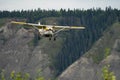 An Alaska bush plane prepares for landing at the Chitina Alaska Airport