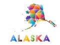 Alaska - colorful low poly us state shape.