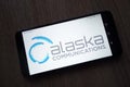Alaska Communications logo displayed on smartphone