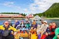 Alaska Cruise Passengers Leaving Icy Strait Point Royalty Free Stock Photo