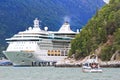Alaska Cruise Ship and Fishing Boat Skagway Royalty Free Stock Photo