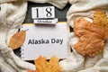 Alaska Day of autumn month calendar october