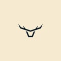 Noth America Canada Alaska Elk and horn simple elk antler modern logo design vector inspiration