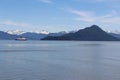 Alaska Ferry with Kadin Island Royalty Free Stock Photo