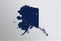 Alaska flag on map, transparent background Royalty Free Stock Photo