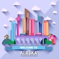 Alaska - Flat design city vector illustration