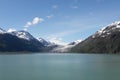 Alaska Glacier Bay glacier and snow capped mountains Royalty Free Stock Photo