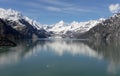 Alaska Glacier Bay glacier and snow capped mountains Royalty Free Stock Photo