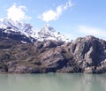 Alaska Glacier Bay glacier and snowcapped mountains Royalty Free Stock Photo