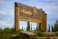 USA Alaska welcome sign