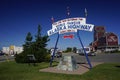 Alaska highway sign in Dawson Creek in Canada Royalty Free Stock Photo